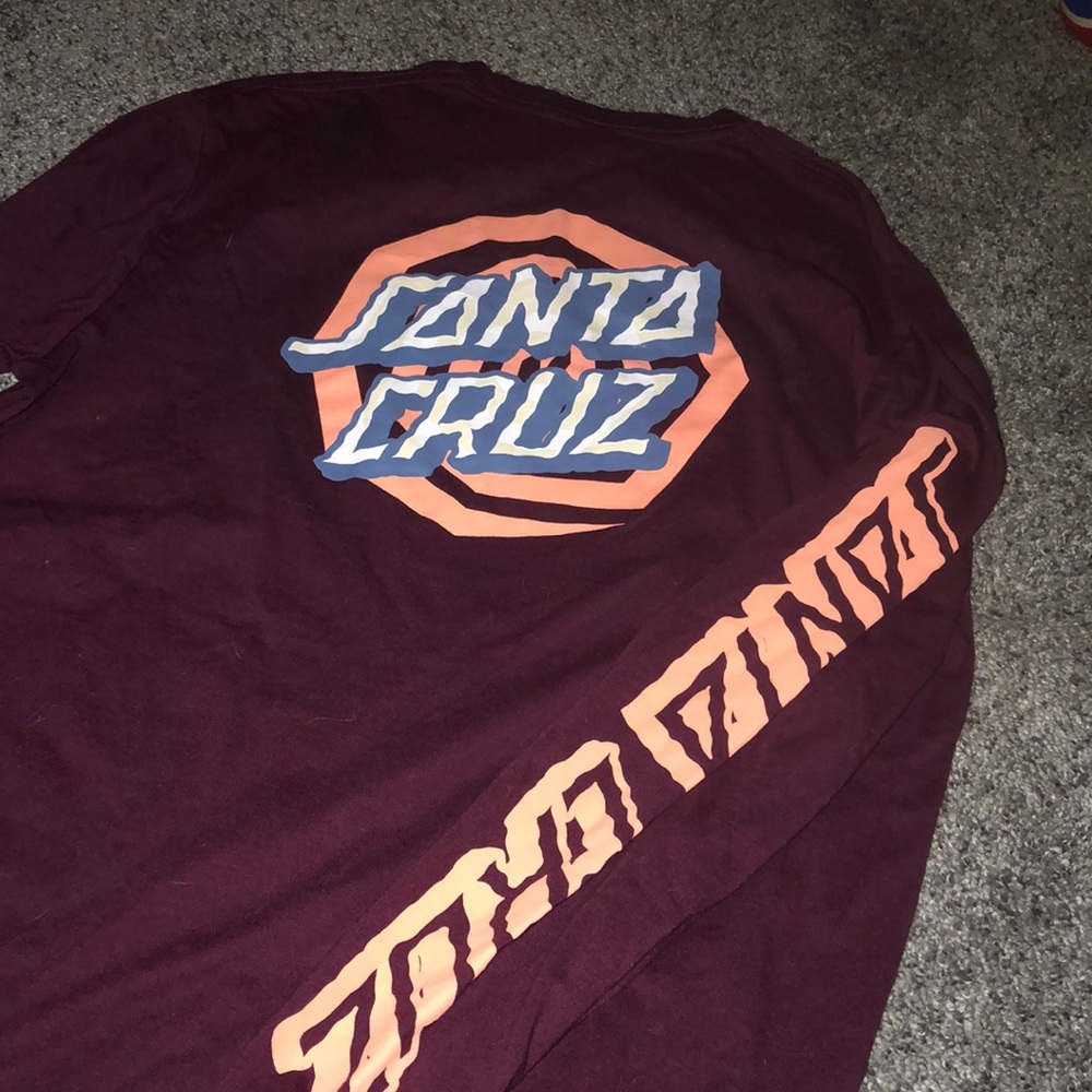 Medium Santa Cruz Burgundy long sleeve tee